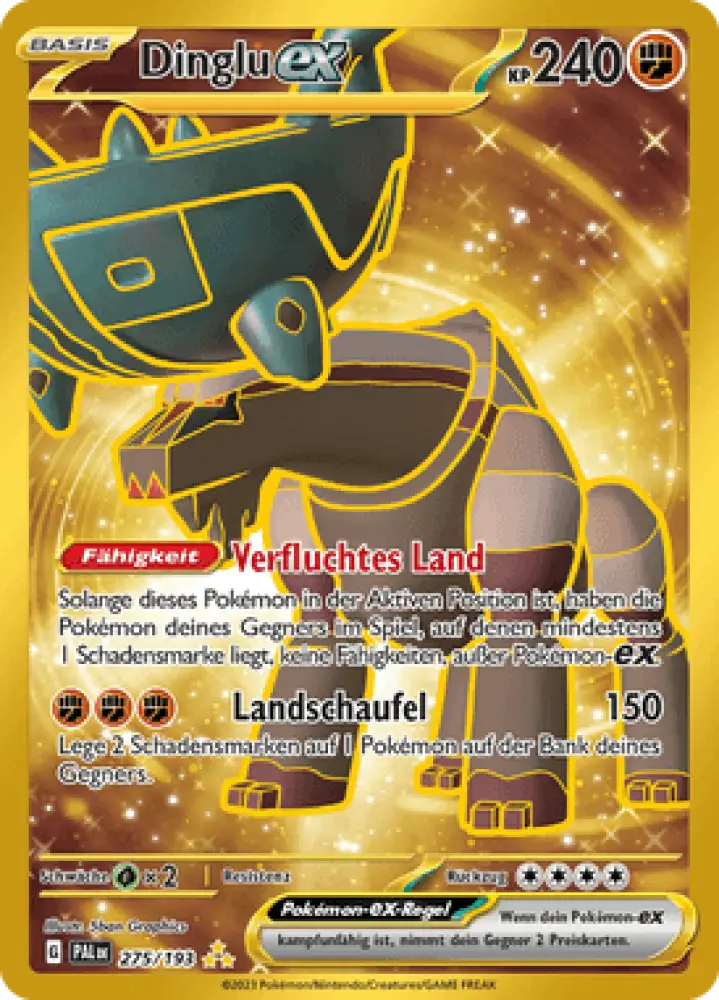 Entwicklungen in Paldea Dinglu-ex 275/193 Deutsch - Holo / Near Mint - Sammelkarten