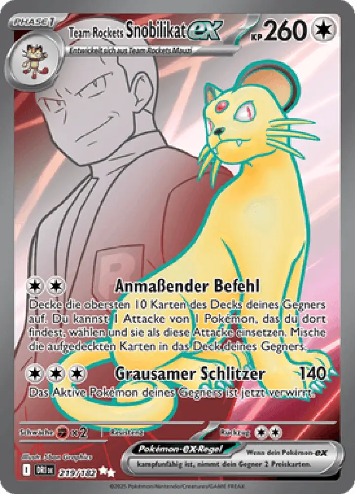 Ewige Rivalen Team Rockets Snobilikat-ex 219/182 Deutsch - Holo / Near Mint - Sammelkarten
