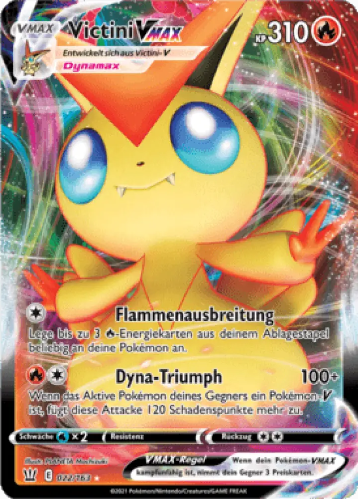 Kampfstile Victini VMAX 022/163 Deutsch - Holo / Near Mint - Sammelkarten