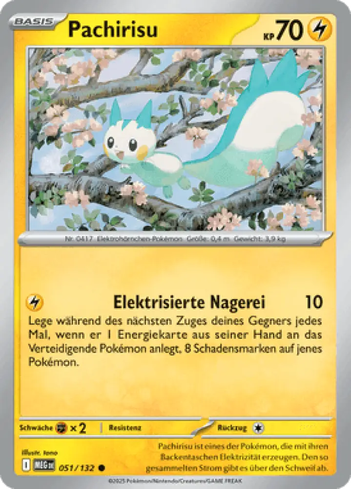 Mega-Entwicklung Pachirisu 051/132 Deutsch - Gewöhnlich / Near Mint - Sammelkarten