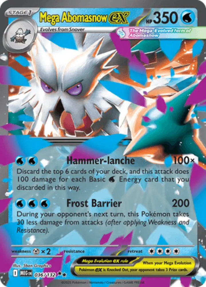 Mega Evolution Mega Abomasnow ex 036/132 Englisch - Holo / Near Mint - Sammelkarten