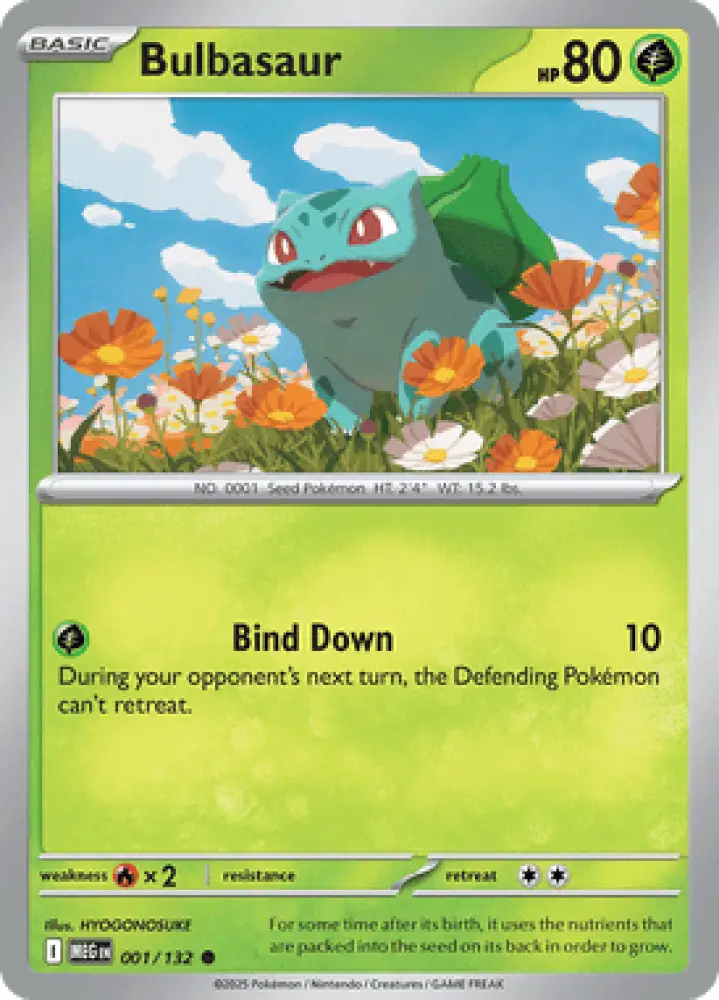 Mega Evolution Bulbasaur 001/132 Englisch - Sammelkarten