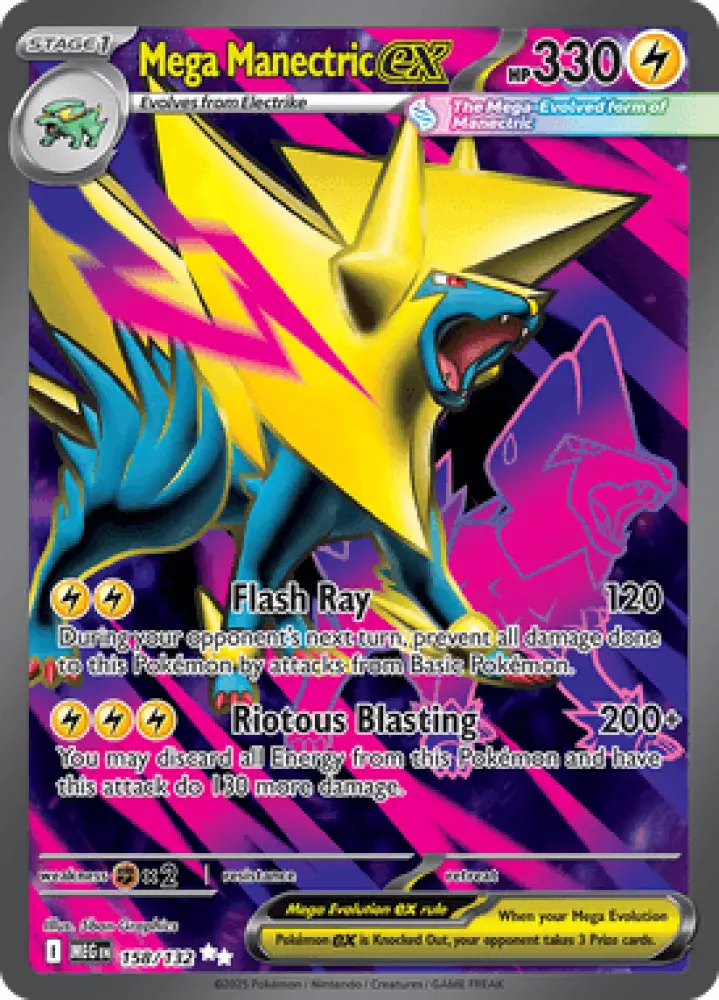 Mega Evolution Mega Manectric ex 158/132 Englisch - Sammelkarten