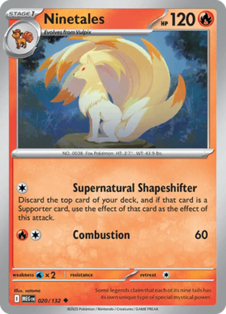 Mega Evolution Ninetales 020/132 Englisch - Sammelkarten