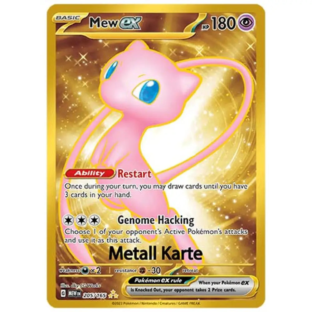 Mew Gold Metall Karte Pokemon 151 Englisch - Sammelkarten