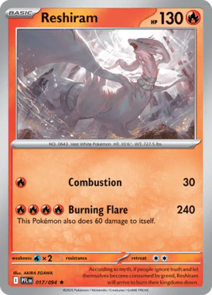 Phantasmal Flames Reshiram 017/094 Englisch - Sammelkarten