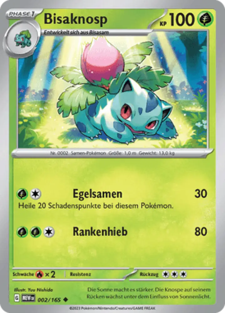 Pokemon 151 Bisaknosp 002/165 Deutsch - Sammelkarten