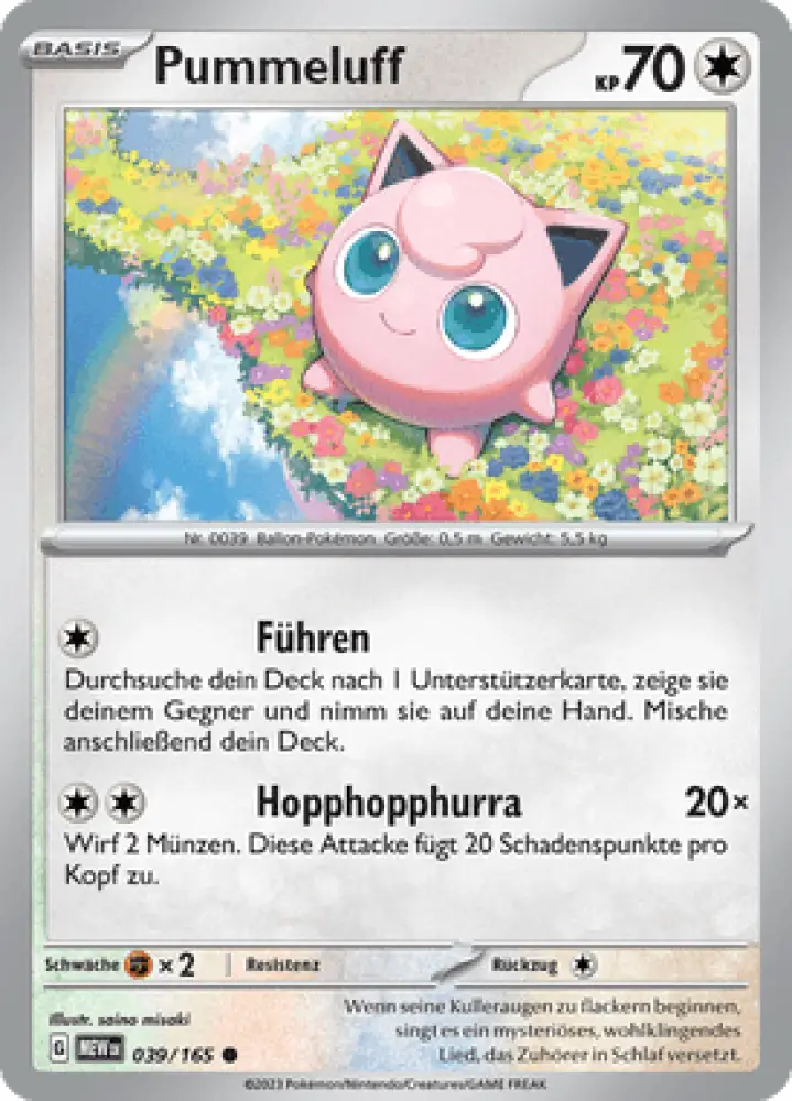 Pokemon 151 Pummeluff 039/165 Deutsch - Sammelkarten