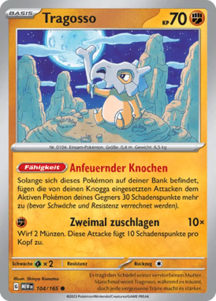 Pokemon 151 Tragosso 104/165 Deutsch - Sammelkarten