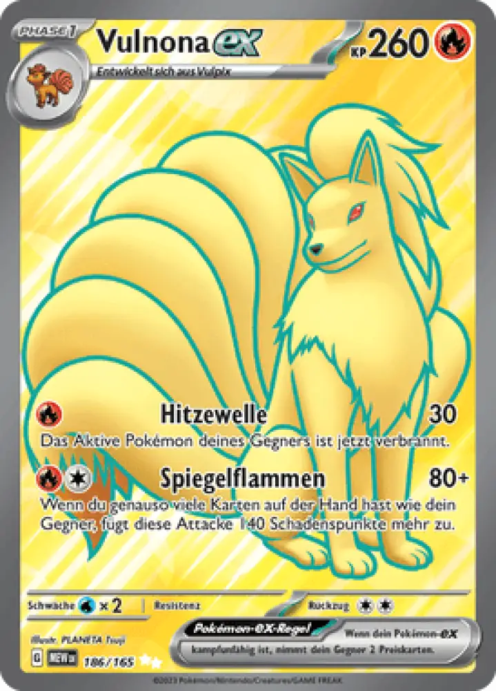 Pokemon 151 Vulnona-ex 186/165 Deutsch - Holo - Sammelkarten