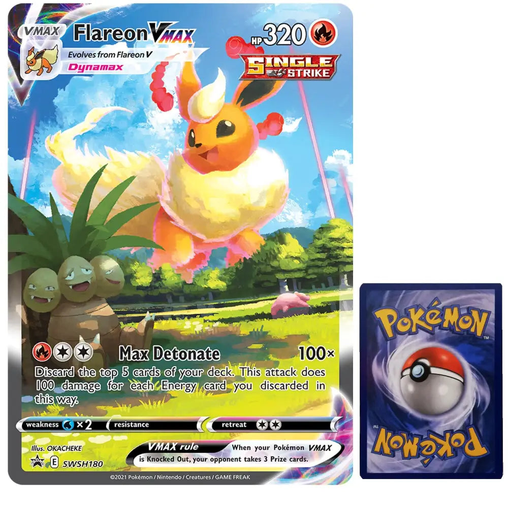 Pokemon Jumbo Karte Flareon VMAX XXL SWSH180 Englisch