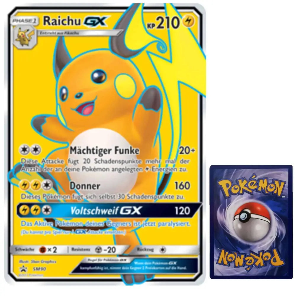 Pokemon Jumbo Karte Raichu GX XXL SM90 Deutsch