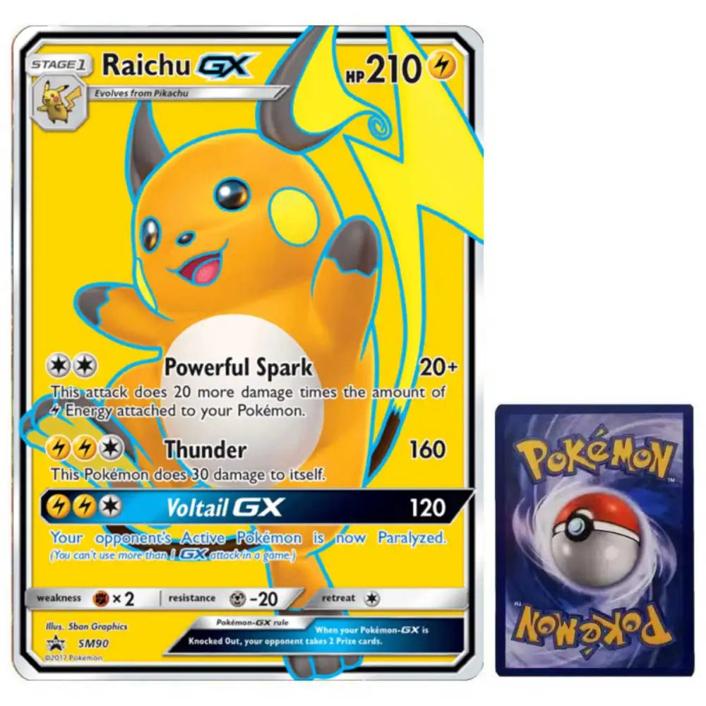 Pokemon Jumbo Karte Raichu GX XXL SM90 Englisch
