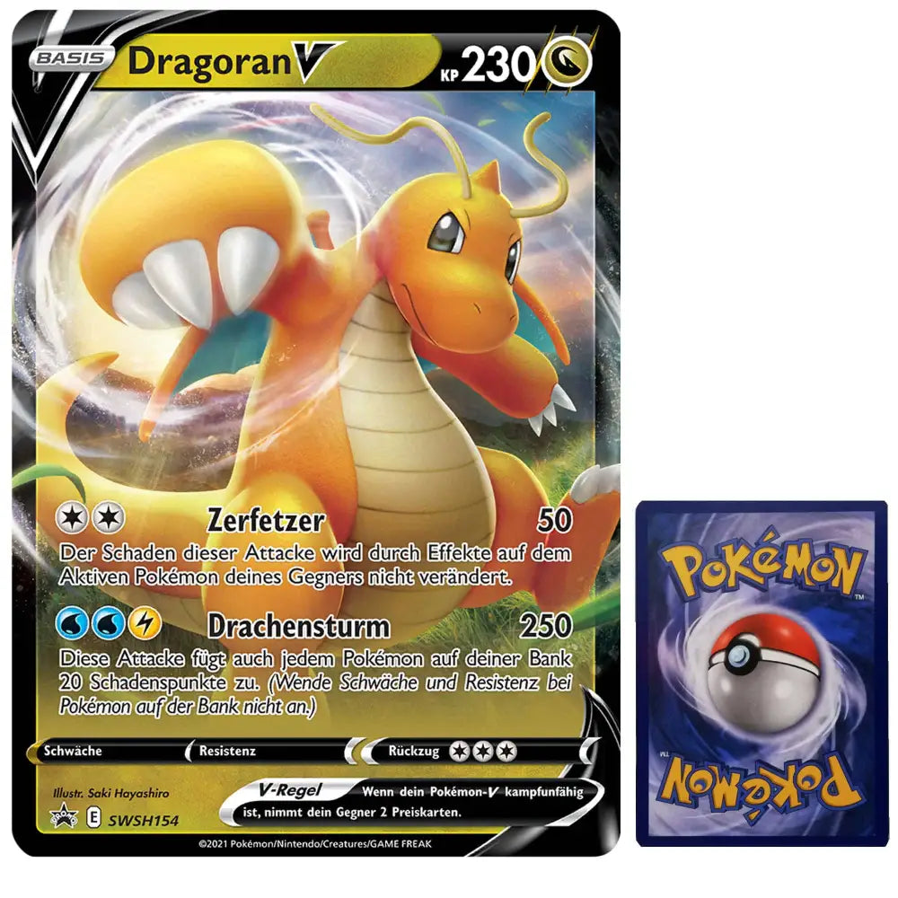 Pokemon XXL Karte Dragoran V SWSH154 Deutsch