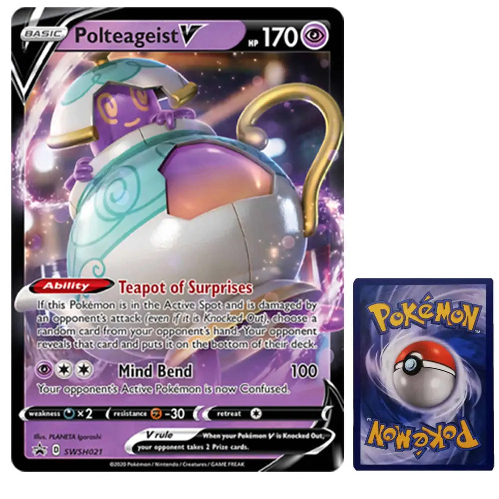 Pokemon XXL Karte Polteageist V Jumbo SWSH021 Englisch