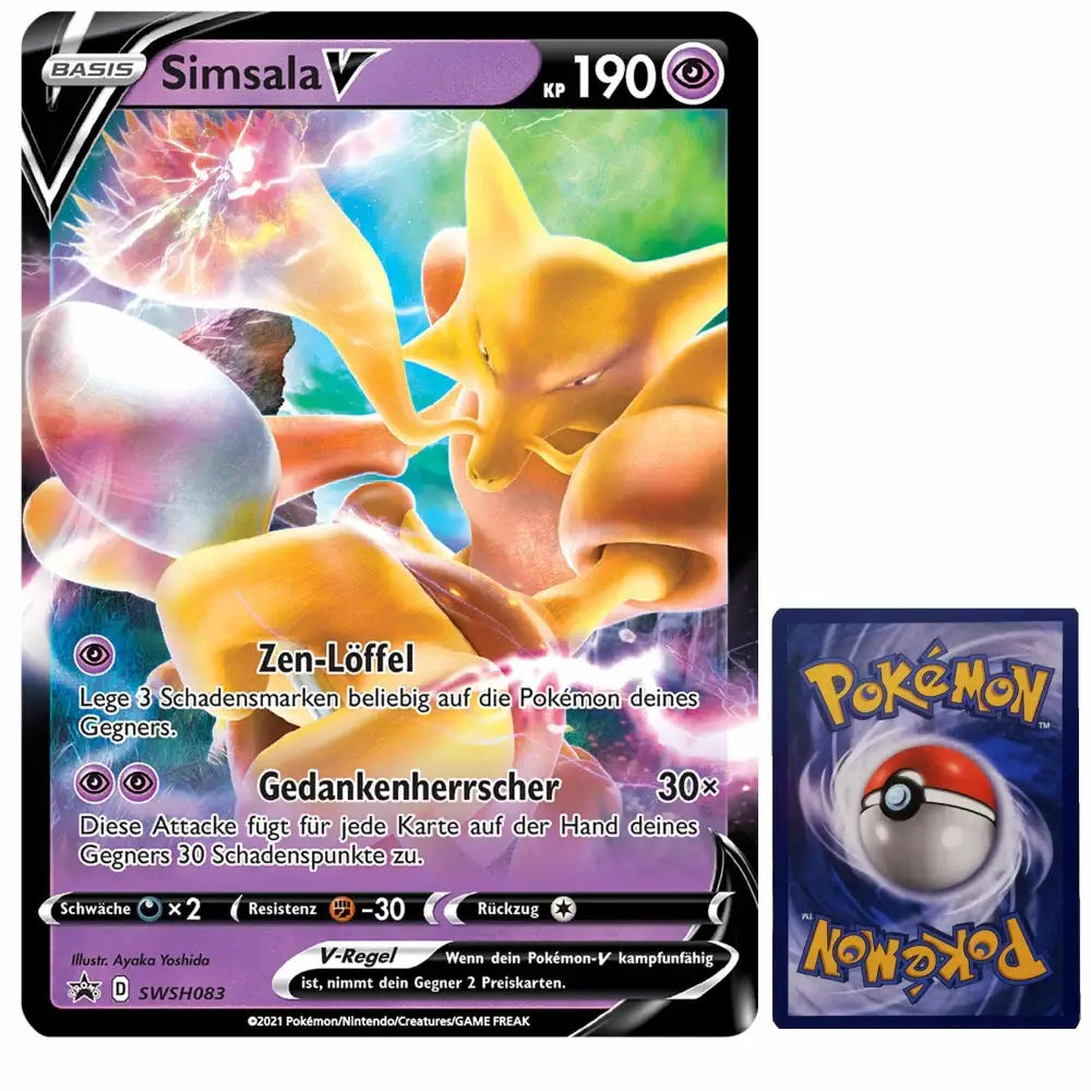 Pokemon XXL Simsala V Jumbo Karte SWSH083 Deutsch