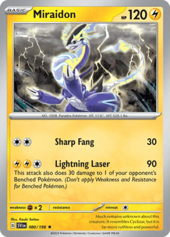 Scarlet & Violet Miraidon 080/198 Englisch - Holo / Near Mint - Sammelkarten
