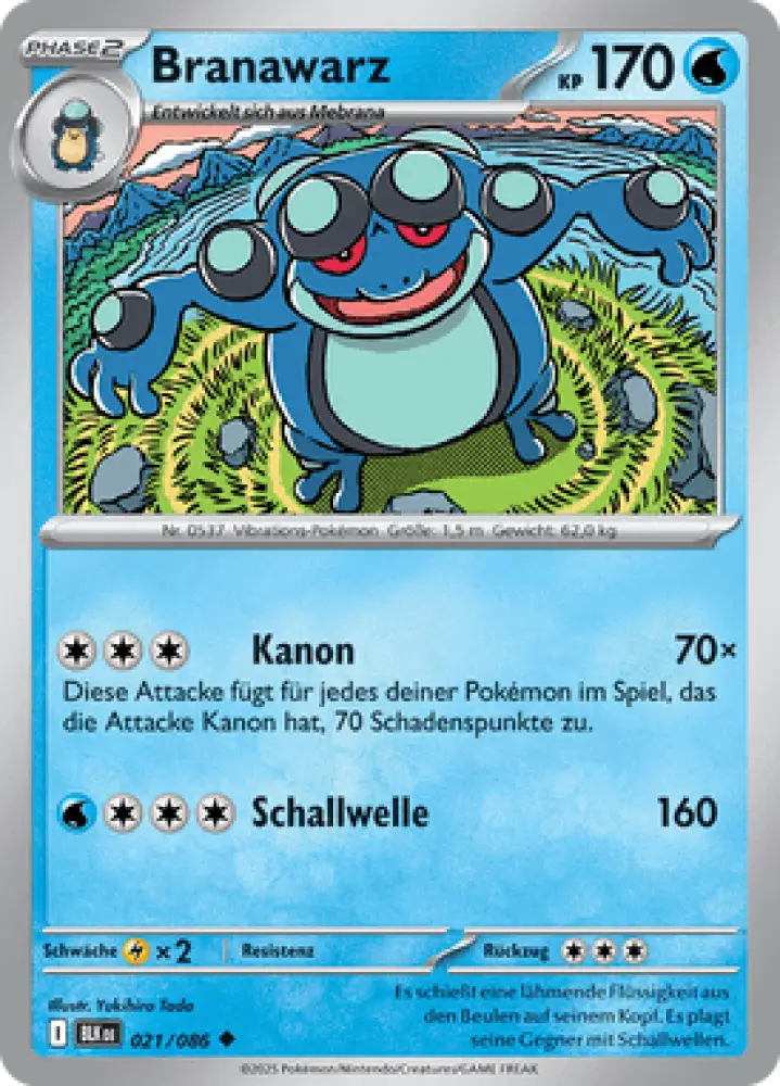 Schwarze Blitze Branawarz 021/086 Deutsch - Pokeball R-Holo / Near Mint - Sammelkarten