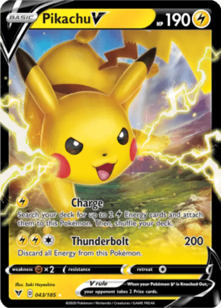 Vivid Voltage Pikachu V 043/185 Englisch - Holo / Near Mint - Sammelkarten