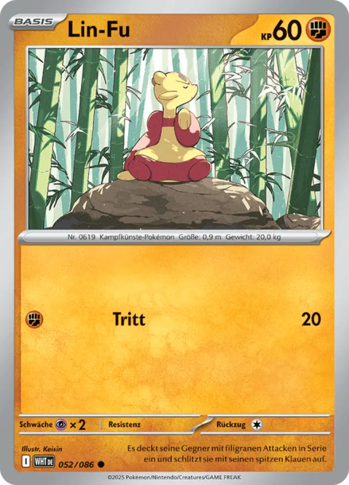 Weiße Flammen Lin-Fu 052/086 Deutsch - Reverse / Near Mint - Sammelkarten