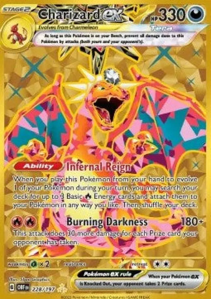 Charizard ex Secret Rare - gegradete Pokemon Karte