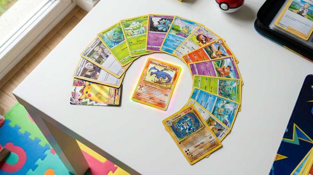 Pokémon Karten für Anfänger – verschiedene Karten auf einem Tisch