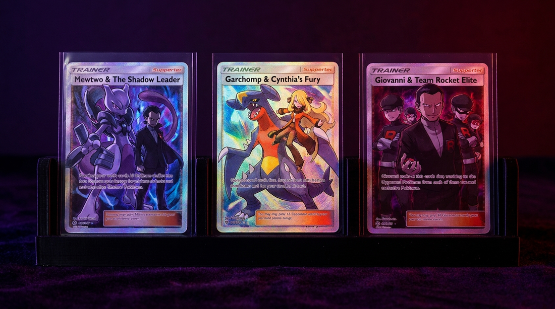 Destined Rivals teuerste Karten – Team Rockets Mewtwo ex, Cynthias Garchomp ex und Giovanni SIR