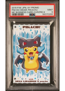 2015 Pokémon Japanisch Pikachu Poncho Charizard X PSA 9 Business Card - Sammelkarten