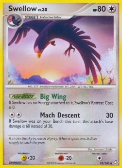 Swellow Lv.30 - Legends Awakened (Uncommon) [LA-73]