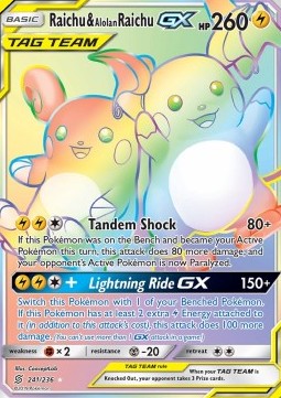Raichu & Alolan Raichu GX - Unified Minds (Secret Rare) [UNM-241]