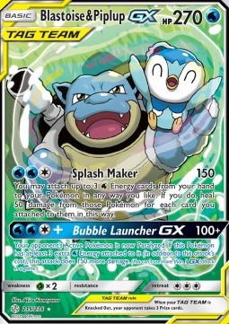 Blastoise & Piplup GX - Cosmic Eclipse (Ultra Rare) [CEC-215]