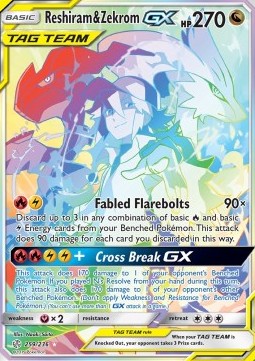 Reshiram & Zekrom GX - Cosmic Eclipse (Secret Rare) [CEC-259]