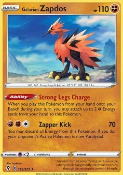 Galarian Zapdos - Evolving Skies (Holo Rare) [EVS-082]