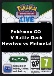 Live Code Card (V Battle Deck-Mewtwo vs. Melmetal) - Pokémon GO (Online Code Card)