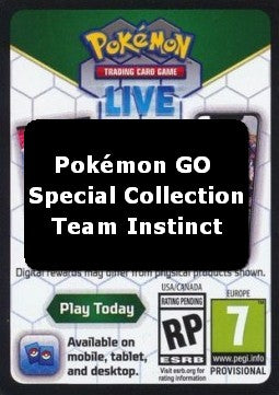 Live Code Card (Special Collection-Team Instinct) - Pokémon GO (Online Code Card)