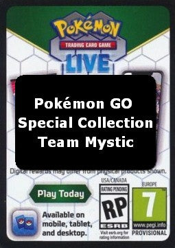 Live Code Card (Special Collection-Team Mystic) - Pokémon GO (Online Code Card)