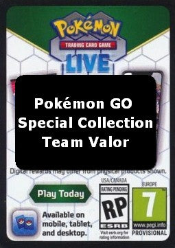 Live Code Card (Special Collection-Team Valor) - Pokémon GO (Online Code Card)