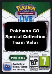 Live Code Card (Special Collection-Team Valor) - Pokémon GO (Online Code Card)