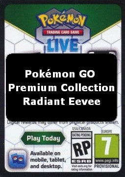Live Code Card (Premium Collection-Radiant Eevee) - Pokémon GO (Online Code Card)
