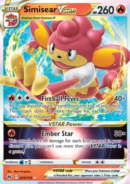 Simisear VSTAR - Crown Zenith (Ultra Rare) [CRZ-023]