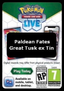 Live Code Card (Great Tusk ex Tin) - Paldean Fates (Online Code Card)