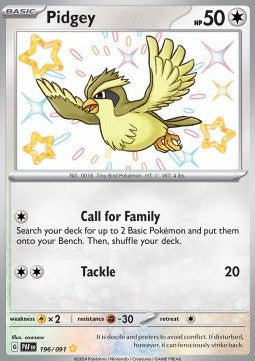 Pidgey - Paldean Fates (Shiny Rare) [PAF-196]