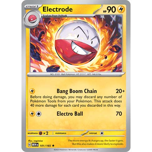 Electrode 101/165 Holo Karte Pokemon 151 EN