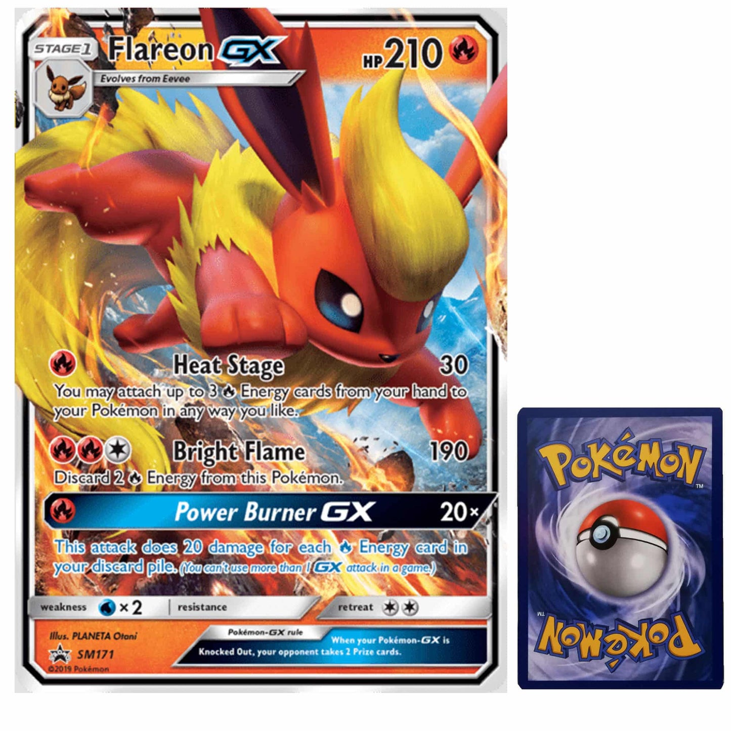 Flareon GX Große Pokemon Karte SM171 EN