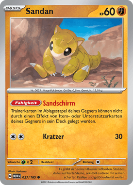 Pokemon 151 Sandan 027/165 Deutsch