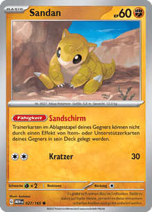 Pokemon 151 Sandan 027/165 Deutsch