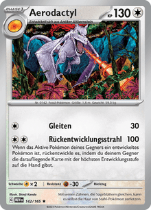 Pokemon 151 Aerodactyl 142/165 Deutsch