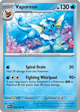 Prismatic Evolutions Vaporeon 022/131 Englisch