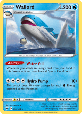 Vivid Voltage Wailord 032/185 Englisch