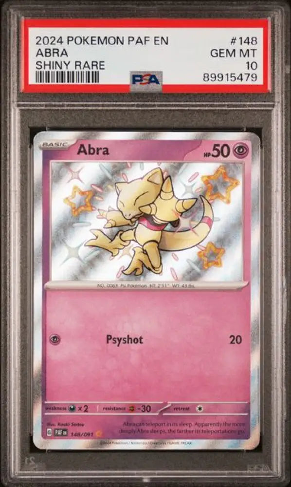 Abra - Paldean Fates (Shiny Rare) [PAF-148] - English / Mint / PSA 10.0 Normal - Pokémon Single pokemon karten kaufen